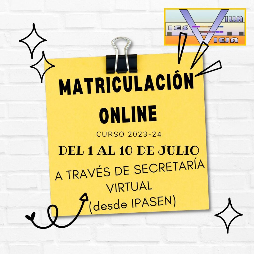 Matriculación 2023/24 10 Post de Instagram Aviso Recordatorio Notificacion Tienda Cerrada Doodle Amarillo y Blanco