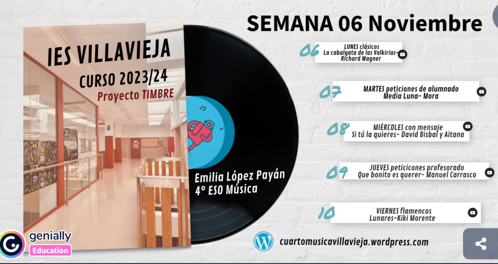 Timbre musical semana 6 de noviembre 11 Captura de Pantalla 2023 11 07 a las 13.33.45