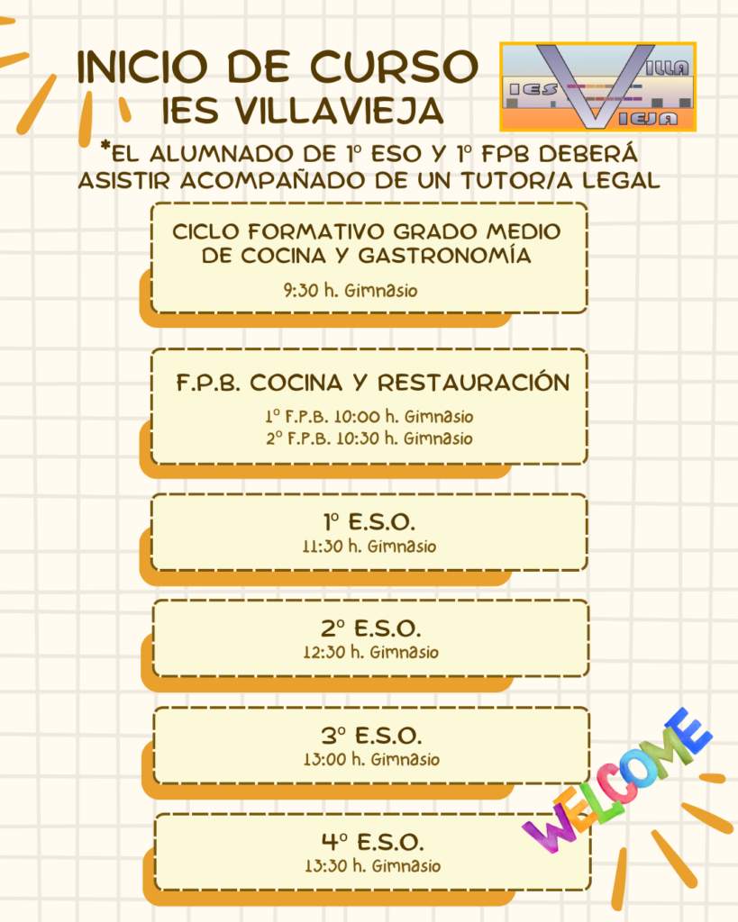 ¡Bienvenidos al curso 2025/26! 1 INICIO DE CURSO 1